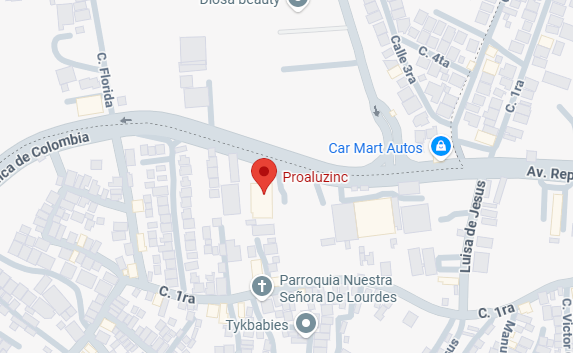 Mapa PROALUZINC Santo Domingo, Rep. Dom